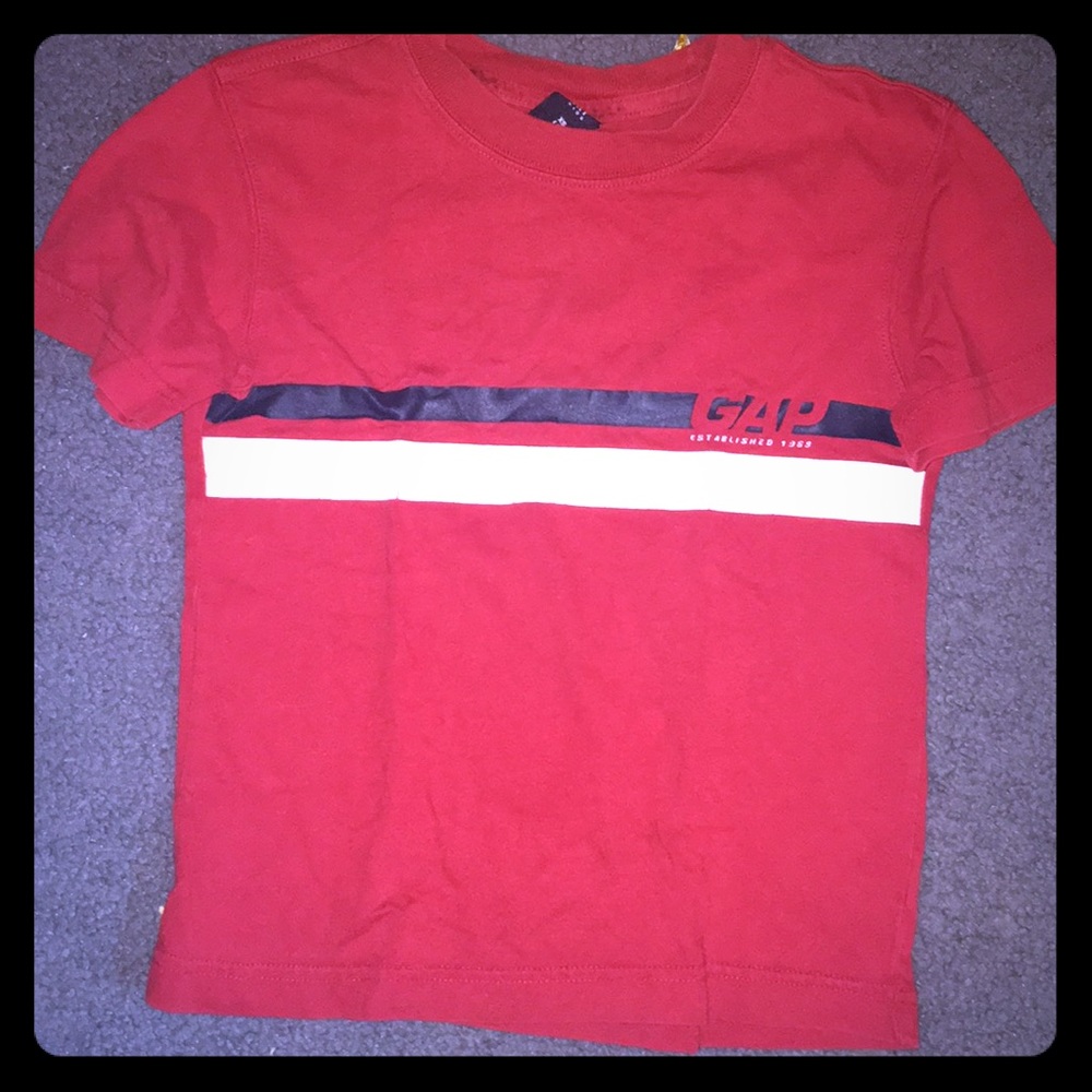 Red and -black and white stripe-  Gap T-shirt